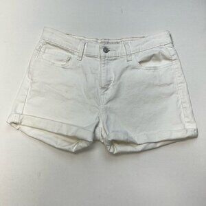 Levis Strauss & Co Womens 515 Jean Shorts Ivory Cuffed Mid Rise 30